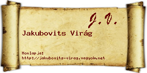 Jakubovits Virág névjegykártya